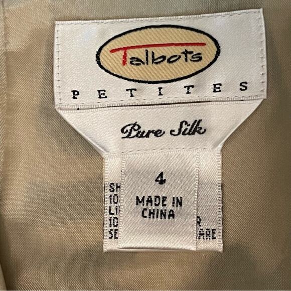 Talbots Black And Cream 100% Silk Pleated Party Event Skirt NWOT Size 4 - Picture 8 of 11